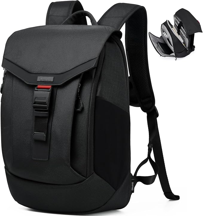 OIWAS Laptop Backpack for Men, 16 Inch Travel Laptop Backpack with Magnetic Buckle, Weight Reduction Business Backpack for Men, Water Resistant Large Back pack