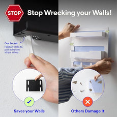 WallShelfie Bedside Wall Organizer & Bedside Shelf, Room Decor, Dorm Room Essential, Floating Bedside Shelf Wall Mount Organizer, Remote Control Holder, RV Accessories, Floating Shelves (White)