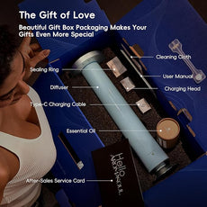 Waterless Scent Diffuser Starter Kit - Alloy Atomization System, Smart Rechargeable Hotel Scent Diffuser, 1500 Sq Ft Coverage, Including 120ml Essential Oil, for Home, Large Room, Spa, Pastel Blue