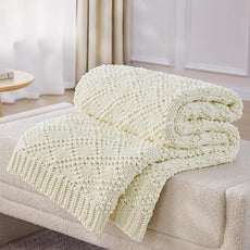 Knitted Weighted Blanket for Adult, Chunky Knit Weighted Throw for Sleep 50