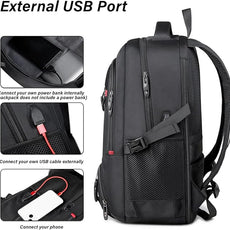 Gym Backpack For Men Women, 45L Expandable Travel Backpack with Shoe Compartment, Water Resistant Workout Sports Bag with USB Port Fit 17 Inch Laptop, Ideal for Gym, Sports, Camping, Hiking