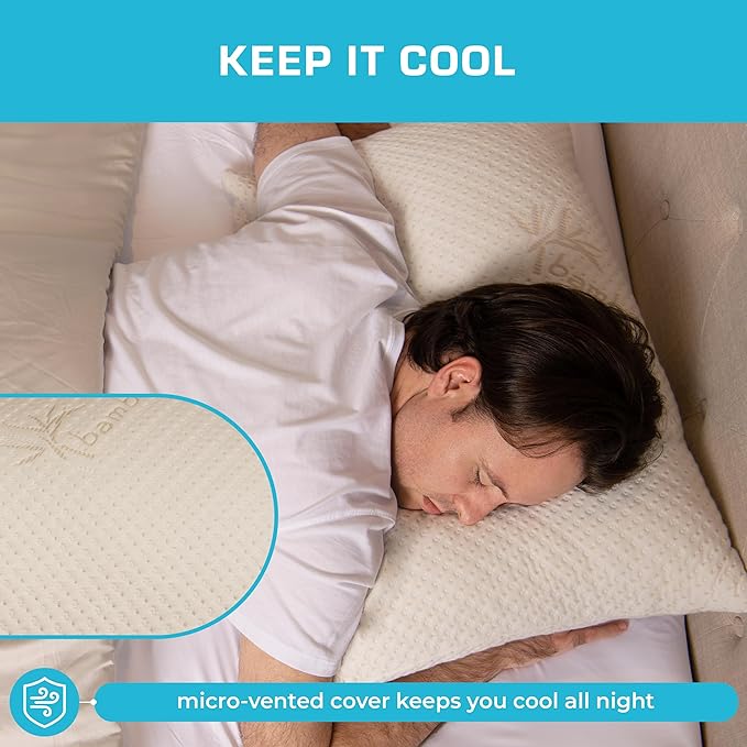 Xtreme Comforts Set of 2 Pillows for Sleeping Sleep Adjustable Shredded Memory Foam Pillows with Removable Cover | Support for Side, Back & Stomach Sleepers - Queen Size