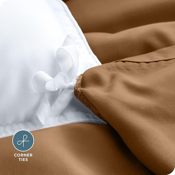 Bare Home Bedding Duvet Cover California King Size - Premium 1800 Super Soft Collection - Lightweight, Cooling - Soft Breathable Bedding Duvet Cover (Cal King, Caramel)