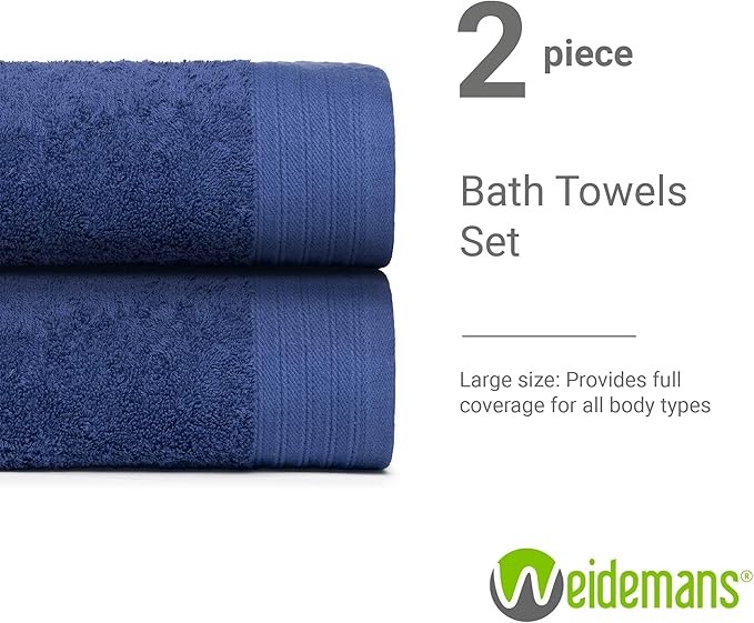 100% Cotton Towels 35" X 70" | Navy BlueTowels Set of 2 Ultra Soft and Highly Absorbent Bath Towel Set Cotton, Gym, Hotel, Spa, Machine Washable