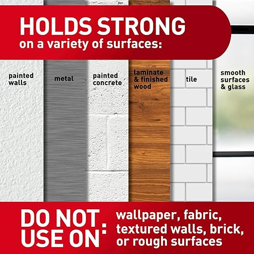 Command Poster Strips, Damage Free Hanging Poster Hangers, No Tools Wall Hanging Strips for Posters, 256 White Adhesive Strips (Pack of 4)