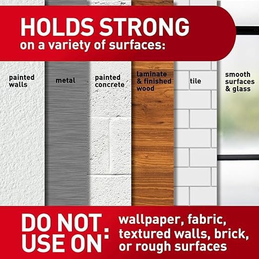 Command Poster Strips, Damage Free Hanging Poster Hangers, No Tools Wall Hanging Strips for Back to School Posters, 256 White Command Adhesive Strips