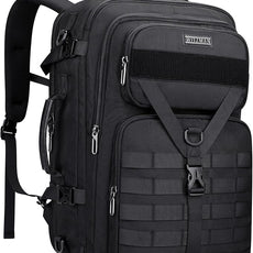 WITZMAN Carry On Travel Backpack for Men Large Convertible 45L Fit 17 Inch Laptop Backpack 3 in 1 Bag for Airline Approved(B688 Black)