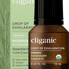 Cliganic Organic Rosemary Essential Oil, 100% Pure Natural, for Hair, Skin, Aromatherapy | Non-GMO Verified (Packaging May Vary)