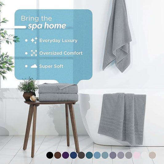 Martex 2-Pack Ultimate Performance Bath Sheet Set – 100% Cotton – 33” x 65” – Extra Large Bath Towels – Versatile – Low-Linting – Supersoft Bathroom Set – Super Absorbent – Easy Care – Spa Blue