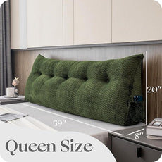 Large Bolster Triangular Headboard Wedge Backrest Positioning Support Bed Rest Reading Pillows Headboard Wedge Pillows for Day Bed with Removable Cover