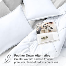 Bare Home Comforter Set - King/California King Size - Ultra-Soft - Goose Down Alternative - Premium 1800 Series - All Season Warmth (King/Cal King, White)