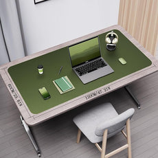 YSAGi Double-Sided Desk Pad, Leather Desk Mat, Eco Cork Desk Pad Protector,Large Mouse Pad,Waterproof Desk Blotter for Office/Home (Olive Green+Cork, 47.2
