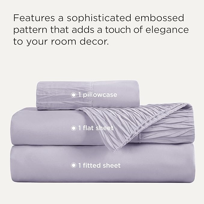 Bedsure Twin XL Sheet Sets Dorm Bedding - 3 Pieces Soft Extra Long Twin Sheets, Hotel Luxury, Easy Care Microfiber for Women, Men, Lavender