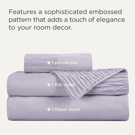 Bedsure Twin XL Sheet Sets Dorm Bedding - 3 Pieces Soft Extra Long Twin Sheets, Hotel Luxury, Easy Care Microfiber for Women, Men, Lavender