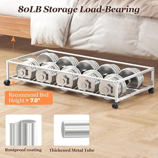 Yecaye Under Bed Storage with Wheels 2Pack, 70L Larger Capacity Under Bed Storage Containers, Underbed Shoe Storage Organizer, Rolling Under Bed Metal Drawers for Clothes, Blankets(35.5 x 17 x 6.7in)