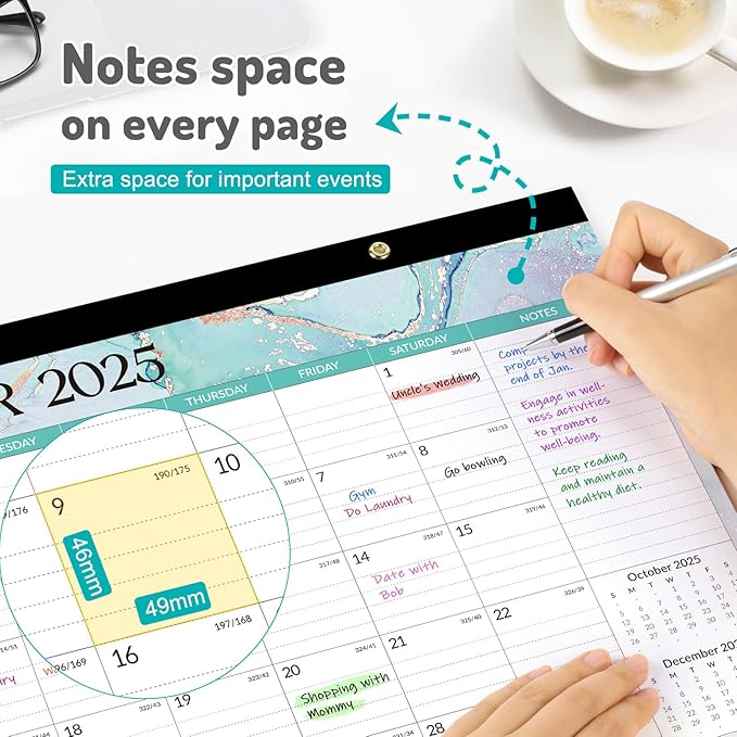 Forvencer Desk Calendar 2026, 26 Months Calendar Runs from November 2025 to December 2027, 17" x 12" Large 2026 Wall Calendar Monthly Planner with Plastic Cover for Home School Office
