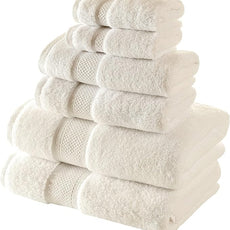 BAGNO MILANO Turkish Towels, Ultra Soft, Plush Luxury Turkih Cotton Bath Towels, Quick Dry Towel Set Made in Turkey (Cream, 6 Pcs Towel Set)