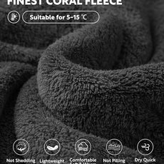 DAVID ARCHY Men's Hooded Robe Soft Coral Fleece Microfiber Bathrobe