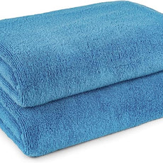 Amazon basics 2 piece Lightweight quick-dry bath towel, 100% cotton, Lake Blue, 54