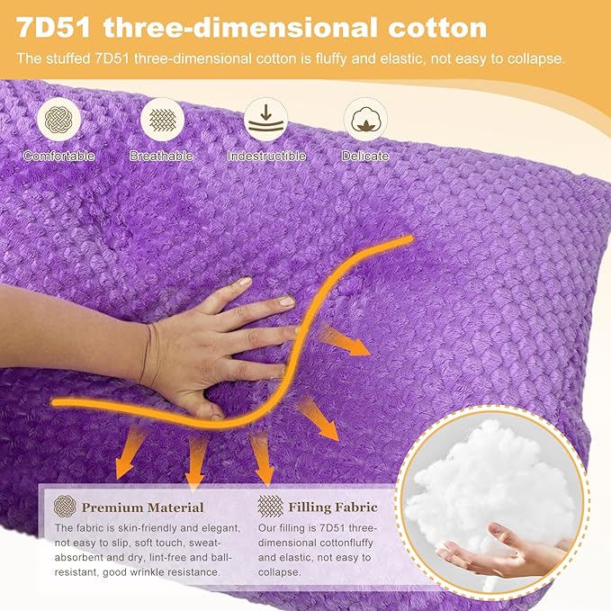 Large Triangular Headboard Wedge Pillow Soft and Supportive Headboard Backrest Positioning Support Bolster Cushion, Bed Wedge Pillow with Removable Cover(Purple,King,76x8x20inch)