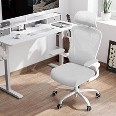 White Ergonomic Office Chair: Mesh Desk Chair Comfy with Adjustable Lumbar Support 400lbs High Back Computer Gaming Chair - Big and Tall Office Chairs with Extra Wide Seat-Adults Home Office