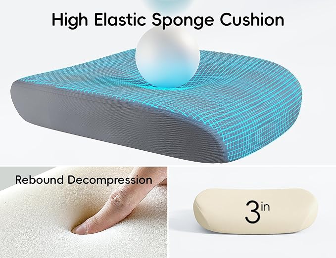 TRALT Office Chair - Ergonomic Office Chair with Back Support, Home Office Desk Chairs, 330lbs Wide Seat Big and Tall Office Chairs with Headrest, Comfy Desk Chairs (Grey Black)