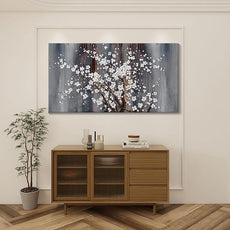 AJAZIKO Plum Blossom Canvas Wall Art Brown Wall Decor Living Room Bedroom Pictures for Over Bed Framed Artwork for Wall Modern Canvas Paintings for Decorations Office Decor