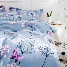 MKXI Purple Floral Comforter Set Dandelion Print Comforter Twin Set Cozy Patterned Comforter Reversible Flowers Bedding Set Twin Size