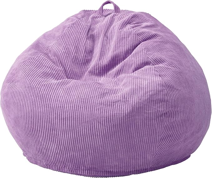 Hobestluk 2.5FT Bean Bag Chair Beanbags Small Bean Bag Chair with Filler Included Teardrop Bean Bag with Removable Cover for Bedroom Living Room (Small, Purple)