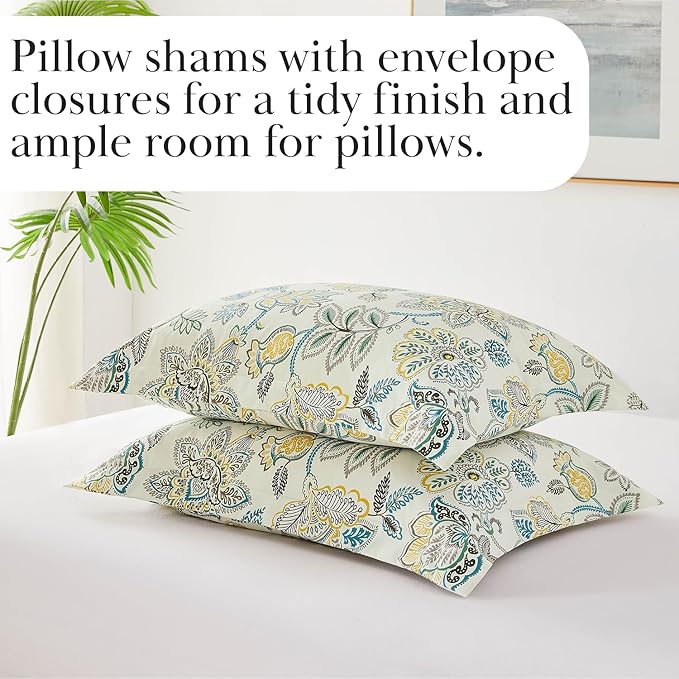 Southshore Fine Living, Inc. Floral Duvet Cover Twin/Twin XL Set - Premium Quality Microfiber Twin/Twin XL Bedding Sets, Easy Care - 1 Twin Duvet Cover, 1 Sham - Wanderlust Cream