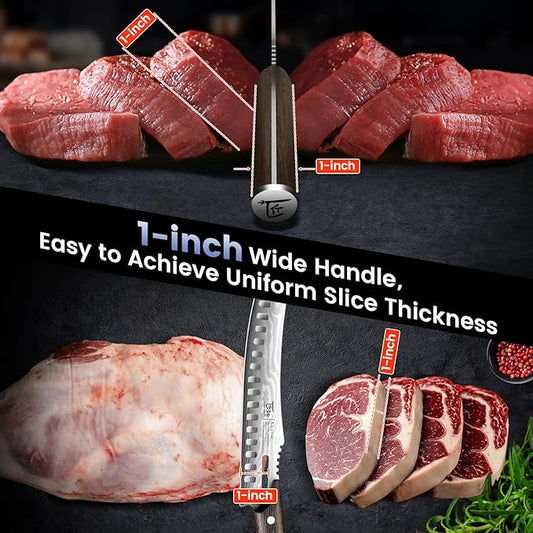 Butcher Knife Set, 3 PCS Kitchen Knives Set for Cutting, Meat Cleaver Chef Knife Set, Japanese Style High Carbon Steel Knives Set, Chopping & Slicing & Boning for Home and BBQ, Christmas gift