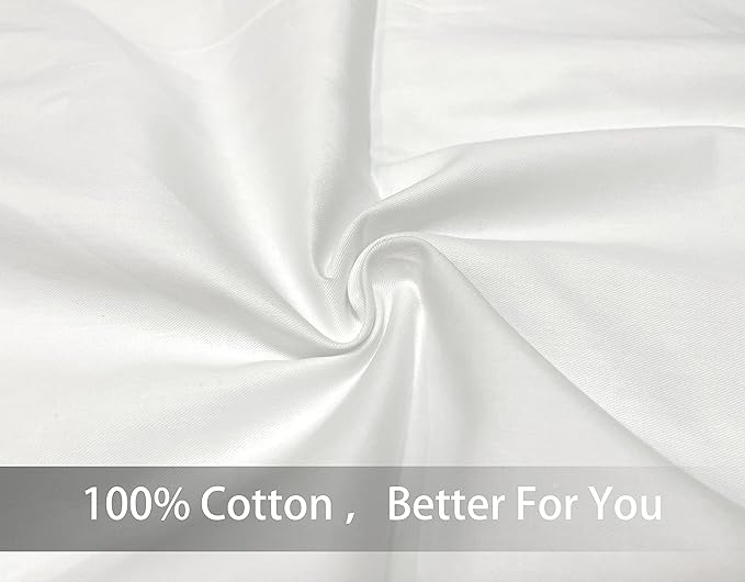 iMaylex Soft 100% Egyptian Cotton Zipper Pillow Case, Cozy and Lightweight Pillowcase, Easy Care, White, Body, 20" x 54"