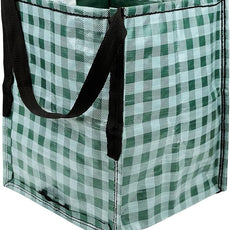 DURASACK Heavy Duty Storage Tote Bag 22-Gallon Rugged Woven Polypropylene Moving Bag, Reusable Self-Standing Design, Holds up to 500 Pounds, Single, Gingham Green