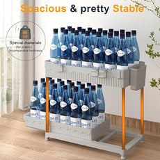 3 Pack Under Sink Organizers, 2-Tier Multi-Use Kitchen and Bathroom Organizers and Storage with Sliding Drawers，Bathroom Cabinet Organizer (Gray, 14.8 Inch)