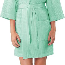 Turquaz Lightweight Short Robes For Women Waffle Kimono Bathrobe - Soft, Fast-Drying, Long-Lasting Cotton Blend