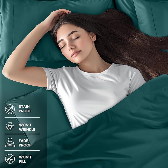 Utopia Bedding Twin Bed Sheets Set - 3 Piece Bedding - Brushed Microfiber - Shrinkage and Fade Resistant - Easy Care (Teal Green)