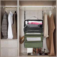 Suitcase Organizer, Travel Luggage Organizer Portable Hanging Travel Shelves Collapsible Hanging Packing Cubes for Carry on Suitcase