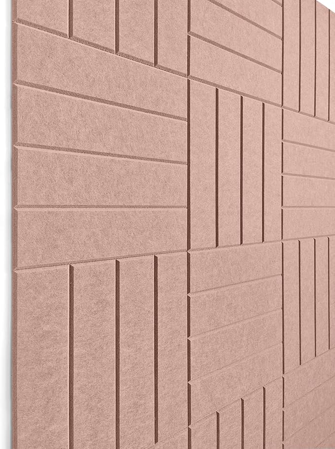 Felt Bulletin Board Tiles | Modern Cork Board Alternative | Large Cork Boards for Walls | Aesthetic Felt Wall Panels for Office & Home Decor | Pinboard & Photo Board (12-Pack) | Terracotta
