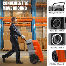 MOUNTO 180Pints LGR Industrial Dehumidifier with Pump and Drain Hose, Portable Commercial Dehumidifier with Wheels for Home, Basements, Garages, and Job Sites (Orange)