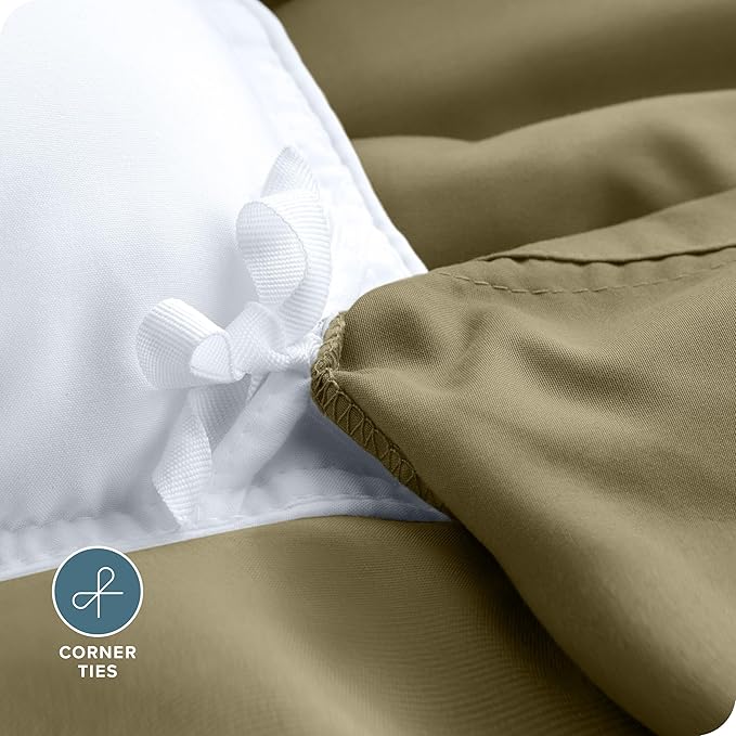 Bare Home Bedding Duvet Cover California King Size - Premium 1800 Super Soft Collection - Lightweight, Cooling - Soft Breathable Bedding Duvet Cover (Cal King, Olive)