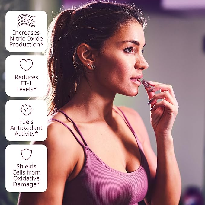 VINIA Resveratrol Heart Chews. Nitric Oxide, Blood Flow & Circulation Support | Heart Health Energy Supplement | Non-GMO, Sugar Free & Gluten Free, Grape Flavor, 30 Count