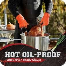 KITCHEN PERFECTION Silicone Smoker Oven Gloves -Extreme Heat Resistant BBQ Gloves -Handle Hot Food Right on Your Smoker Grill Fryer Pit|Waterproof Oven Mitts Grill Gloves |Superior Value Set+3 Bonuses