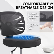 Primy Tall Drafting Desk Chair - Armless, Adjustable Height, Mesh Back, Rolling, Standing Desk Chair for Art Room, Office or Home (Black)