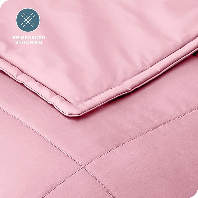 Bare Home Weighted Blanket Twin or Full Size 7lb (40" x 60") - All-Natural 100% Cotton - Premium Heavy Blanket Nontoxic Glass Beads (Cotton Light Pink, 40"x 60")