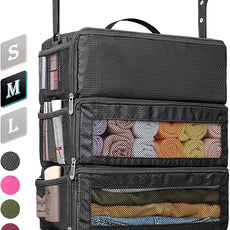 Suitcase Organizer, Travel Luggage Organizer Hanging Shelves Packing Cube Closet/Collapsible Portable Travel Organizer for Carry-on