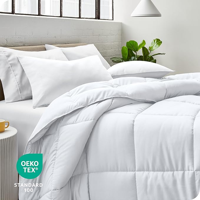 Bare Home Duvet Insert Comforter - Full Size - Goose Down Alternative - Ultra-Soft - Premium 1800 Series - All Season Warmth - Bedding Comforter (Full, White)