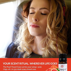 Essence Pearl Travel Case - Wearable Aromatherapy Kit with Nasal Diffuser Rings, Soaking Bay, and 5mL Essential Oil – Portable Wellness Gift Set for On?The?Go Self Care