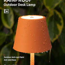 KDG 2 Pack Cordless Table Lamp,Portable LED Desk Lamp, 4000mAh Battery Operated, 3 Color Stepless Dimming Up, for Restaurant/Bedroom/Bars/Outdoor Party/Camping/Coffee Shop Night Light(Orange)