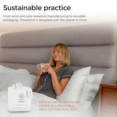 Threadmill 100% Cotton Sheets for Full Size Bed - 600 Thread Count Full Bed Sheets Set with 16” Deep Pocket - Jacquard Sateen Weave 4-Piece Bedding Set with Cooling Effect, Light Grey