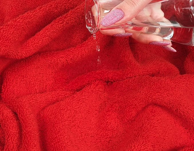 American Soft Linen Oversized Bath Sheet 40x80 Extra Large for Bathroom, 600 GSM 100% Cotton Turkish Jumbo Bathsheet Towels for Adults, Red Bath Sheet